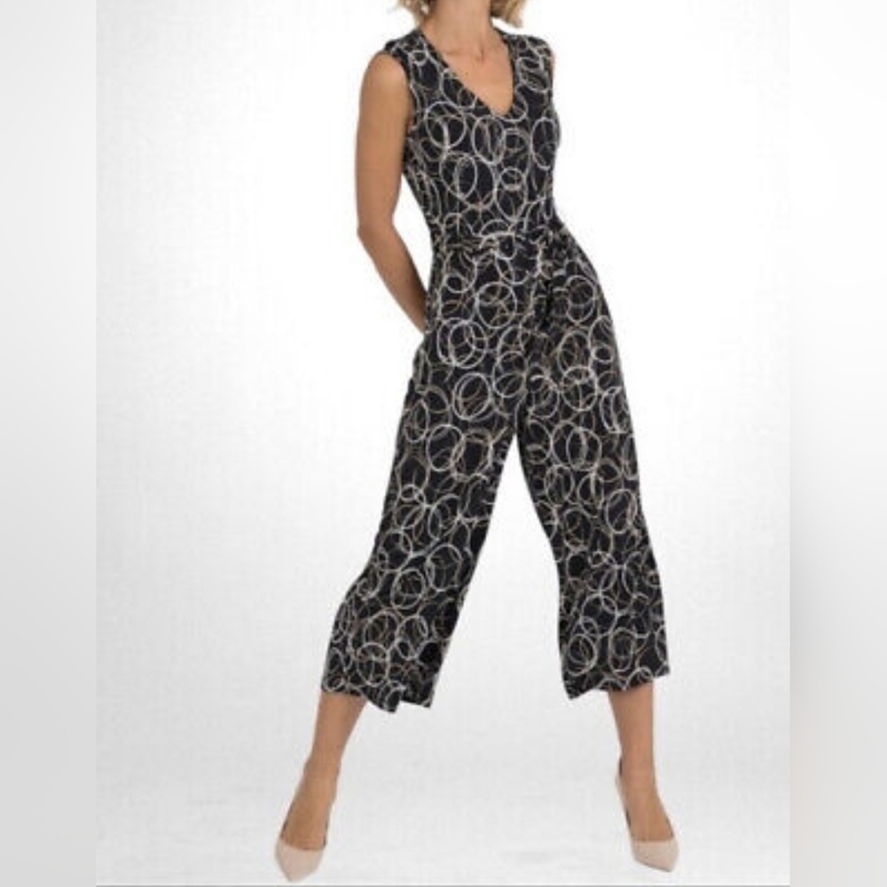 NWOT Joseph Ribkoff Cropped Geometric Jumpsuit Sz 10